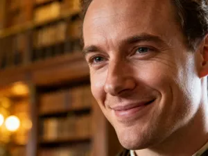 Młoda kobieta o delikatnych rysach twarzy pozująca na słonecznej łące pełnej kwitnących lilii.